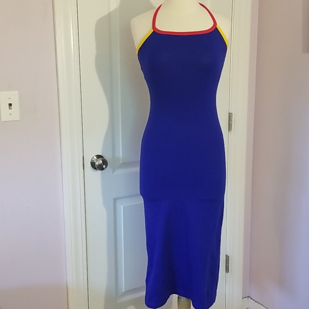 Contempo Casuals late 80's Long Halter dress S